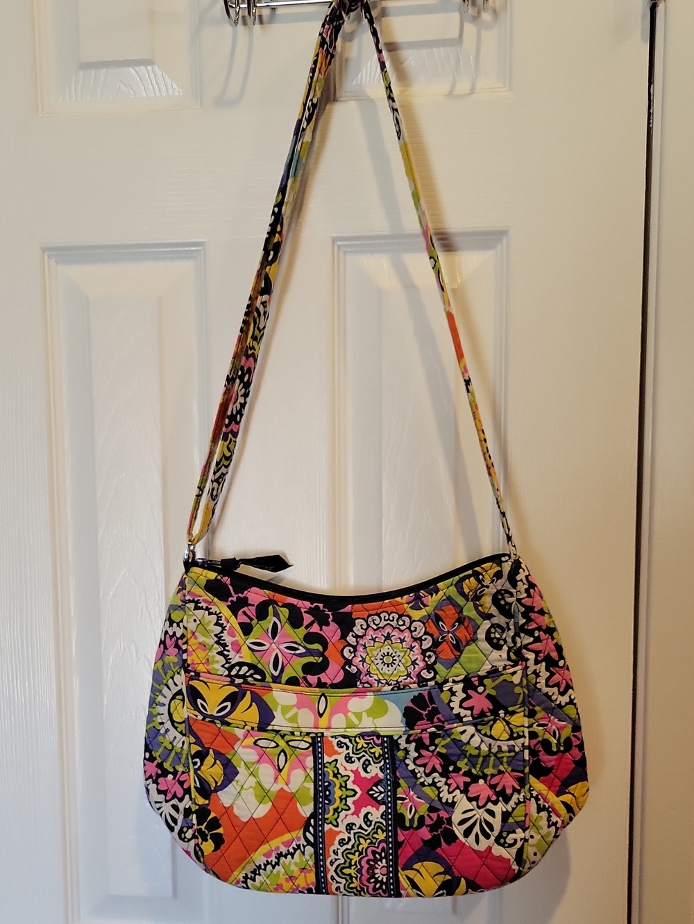 Vera Bradley Floral Quilted Shoulder Bag in Pink, Yellow, Green, Black